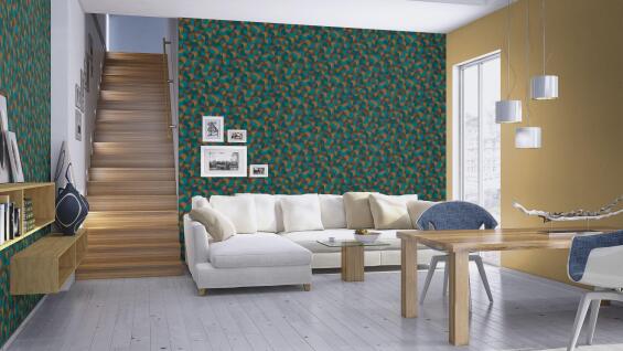 Wallpaper Denzo 2 Print RASCH  Gold 10,5m x 53cm