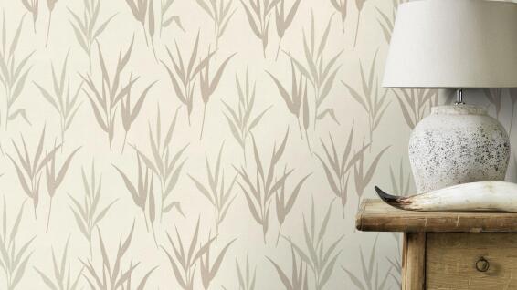 Wallpaper Floral Glam Print RASCH Beige Cream 10,5m x 53cm