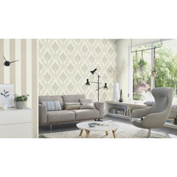 WALLPAPER BAROQUE SILV FLORAL 10.5MX53CM