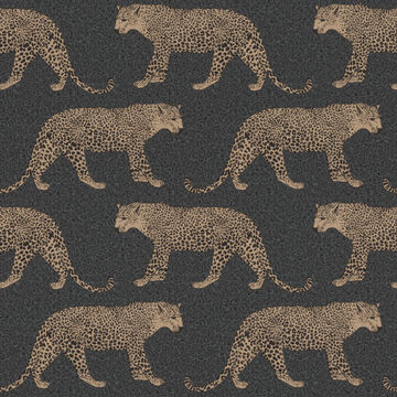 WALLPAPER LEOPARD BLACK/GOLD 10.5MX53CM