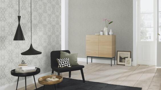 WALLPAPER SILVER GREY GLOSSY 10.5MX53CM
