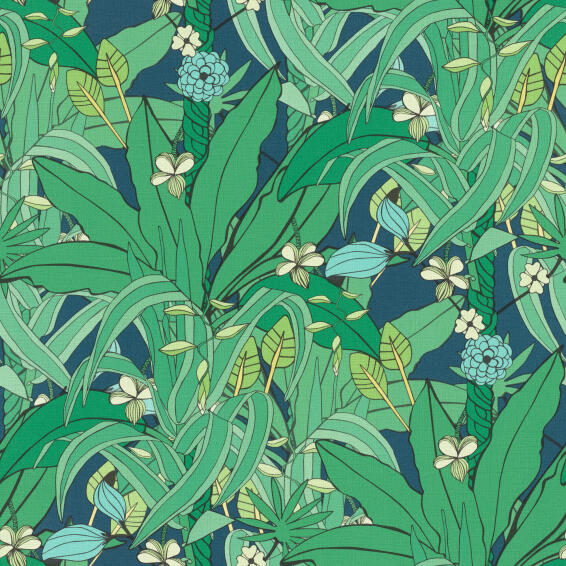 WALLPAPER LEAVES GREEN 10.5MX53CM
