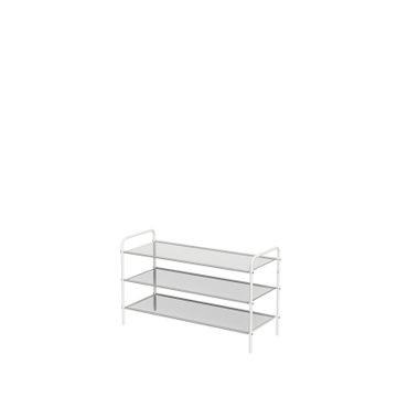 Spaceo studio stackable shoe rack white w90cmxd35cmxh55cm