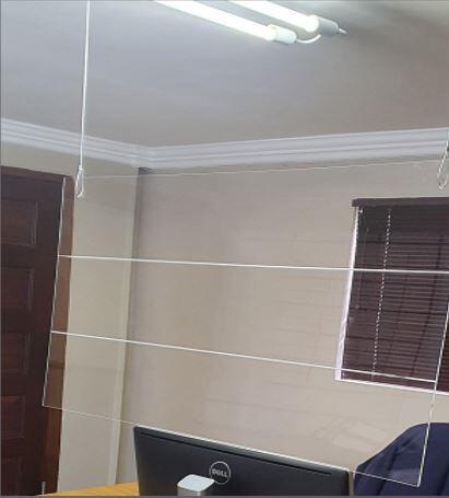 Clear Acrylic Hanging Screen T3mm x W1000mm x L600mm
