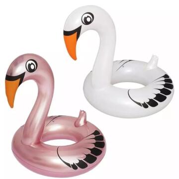Swimming pool inflatable swan ring white or rose