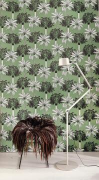 Wallpaper Palm Trees Print RASCH Green 10,5m x 53cm