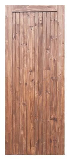 Exterior Door Pine Framed & Ledged Open Back Stained-w813xh2032mm