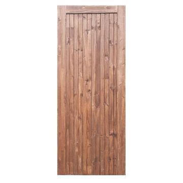 Exterior Door Pine Framed & Ledged Open Back Stained-w813xh2032mm
