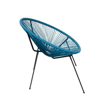 Acapulco Rattan Steel Round Patio Chair Miami Blue LEROY