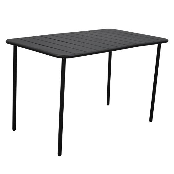  Café Steel Patio Table Anthracite L120cmxW70cm (Excluding Chairs)