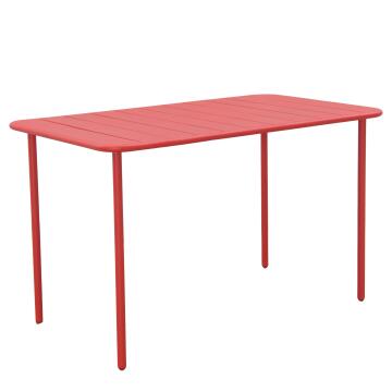 Café Steel Patio Table Cherry Red L120cmxW70cm (Excluding Chairs)