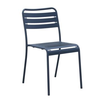 Patio Chair Dining Chair Cafe Full Steel Slats Blue