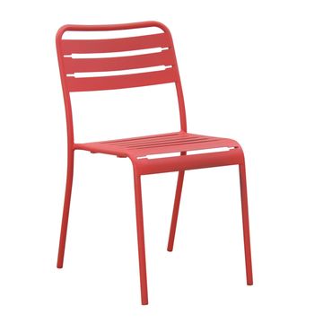 Cafe Steel Patio Chair Cherry Red W44cmxD52cmxH79cm (Excluding Table)