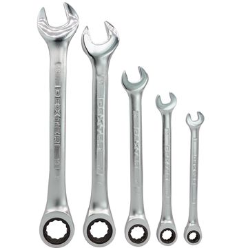 Combination Ratchet Spanner Set DEXTER 5pc