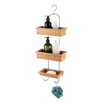 Sensea 3-Tier Shower Organizer Metal and Bamboo