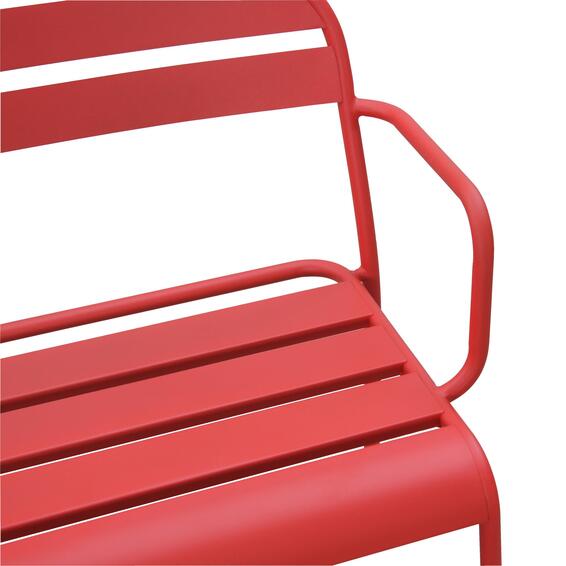 Outdoor Bench Cafe Steel 118Cm Cherry Red