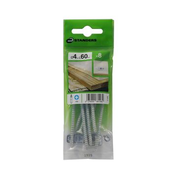 CHIPBARD SCREW FLAT COUNTERSUNK POZIDRIVE W/ 6 RIBS TYPE 17, STEEL WZP+CR3 WHITE PAINT, 4X60, 8P