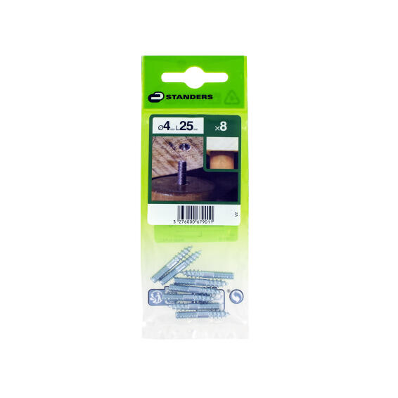 DOUBLE TH.SCREW METAL/WOOD STEEL 4X25 8P
