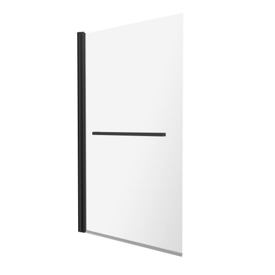 Bath screen Remix Black pivot screen with 5mm clear glass 90x140cm with towel holder
