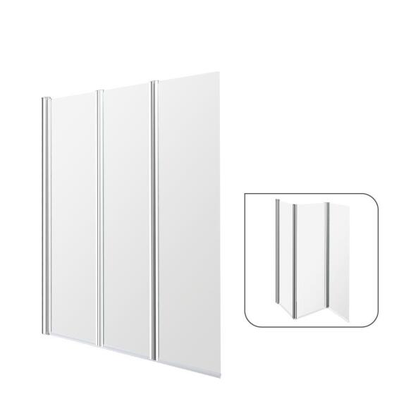 Bath screen Essential chrome 3 panel folding screen with 5mm clear glass 120x140cm
