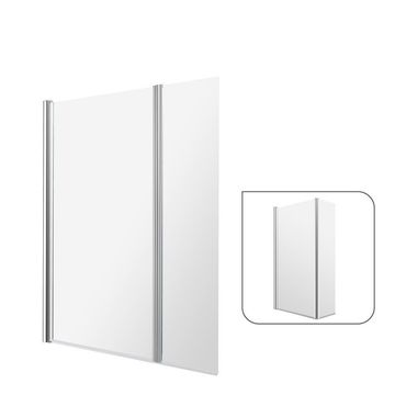  Sensea Essential Bath Screen Chrome Pivot Screen With 5mm Clear Glass and a 35cm Deflector Panel  W115cmxH140cm