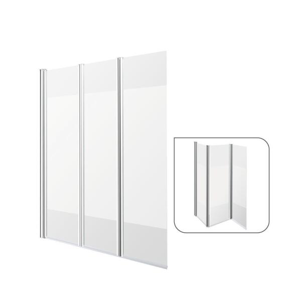 Sensea Essential 3 Folding Bath Screen Chrome Print W120cmxH140cm