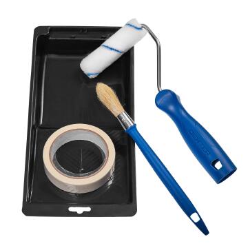 Paint kit DEXTER miniroller 110mm + brush sash 15mm + tray + masking tape