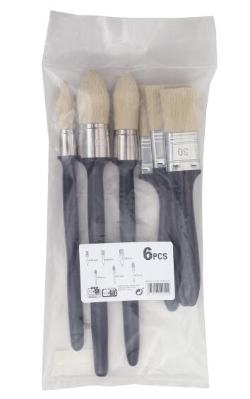 10pcs oil colour Brushes Solid Wood Stain Brushes Household Wall oil colour  Brushes with 5 Sizes for Furniture Wallpaper Fence