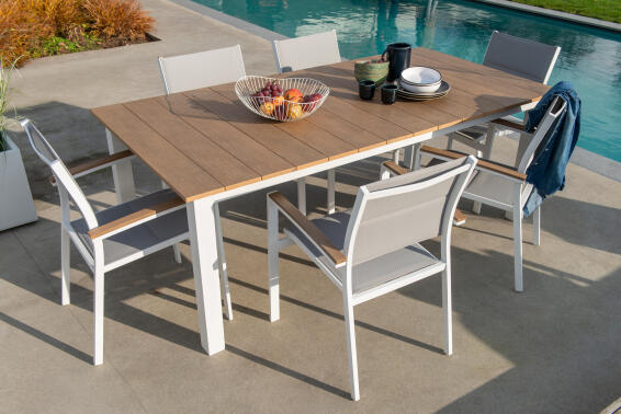 Whitewash sevilla outdoor online dining table