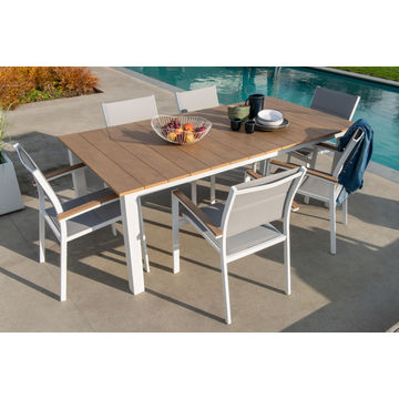 Outdoor Dining Table San Diego Brown and White