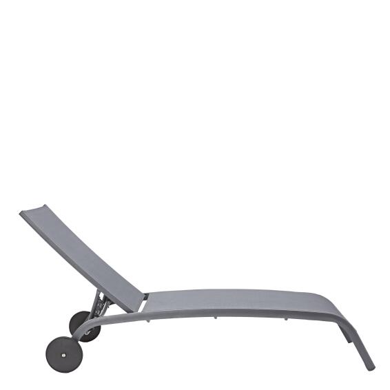 Sunlounger lyra fix NATERIAL dark grey with wheels aluminium