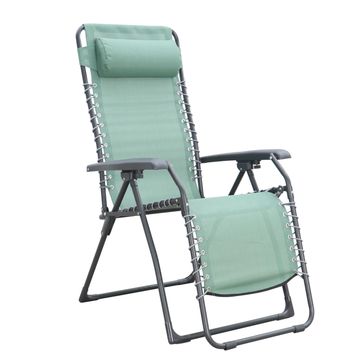 Zero Gravity Steel & Textile Patio Chair Cactus Green W65.5cmxD91cmxH116cm