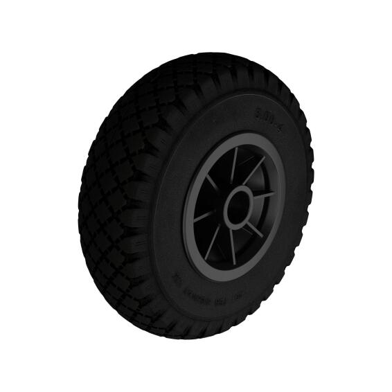Wheel PU Foam plain 260mm plastic rim no bearing 100kg 