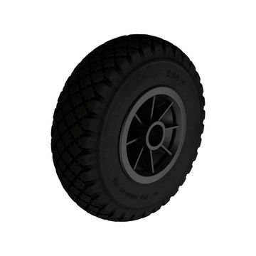 Wheel PU Foam plain 260mm plastic rim no bearing 100kg 