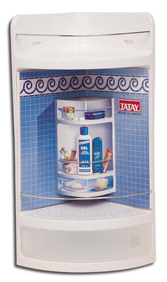 Shower shelves with drawer white