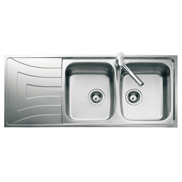 Teka Kitchen Sink Double Bowl Single Drainer Stainless Steel Anti Scratch L116Cm X W50Cm