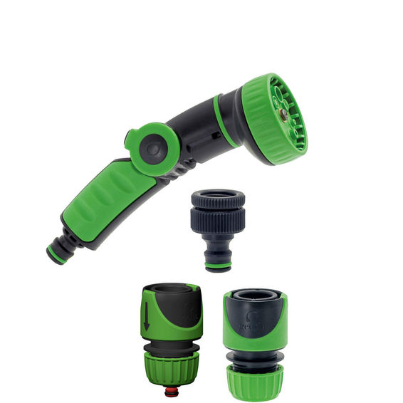 Irrigation, Sprayer Set of 4, GF, 8 Jet Sprayer, 2 Connectors, Tap Adaptor