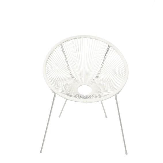 Acapulco Rattan Steel Round Patio Chair White LEROY MERLIN