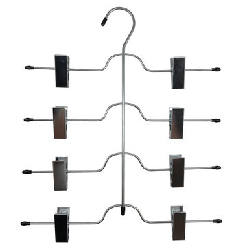 Spaceo metal skirt hanger with hooks for 4 skirts