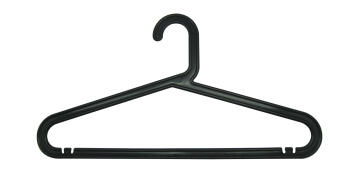Plastic hanger, no name, set of 4, black
