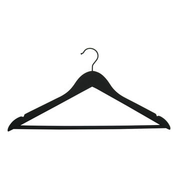 Spaceo wooden coat hanger soft touch 4 pack black