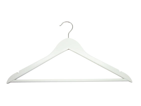 Spaceo wooden coat hanger 4 pack white