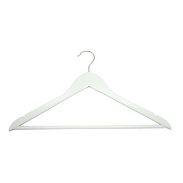 Spaceo wooden coat hanger 4 pack white