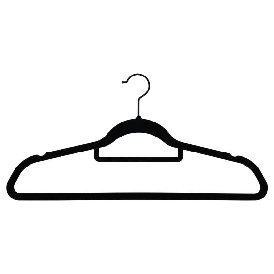 Spaceo velvet coat hanger 8 pack black