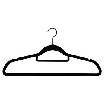 Spaceo velvet coat hanger 8 pack black