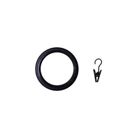 Inspire curtain ring clips matt black 28mm 10pce