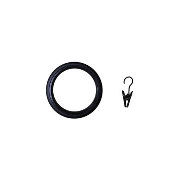 Inspire curtain ring clips matt black 28mm 10pce