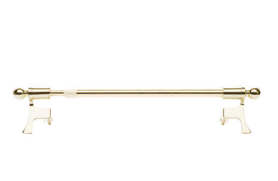 Inspire curtain rod kit  +pressure ball cap 7&9mm diam brass 50x80cm