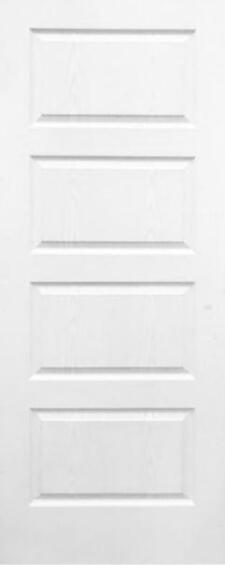 Interior Door Hollow Core Deep Moulded 4 Panel Horizontal Primed White w813 x h2032mm