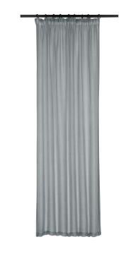 CURTAIN TAPED PLAIN VOILE GREY 500X218